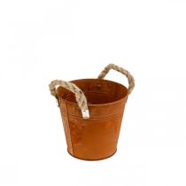 Pot en métal avec anses, pot à herbes, décoration rouille Ø16.5cm H15cm