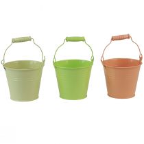 Article Seau avec anse pot d&#39;onagre métal pastel 11,5×8,5cm 8 pcs