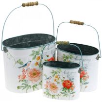 Article Seau à plantes ovale vintage printemps décoration jardinière en métal 26/22 / 17cm lot de 3