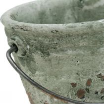 Seau à planter, vase en céramique, décoration de seau, optique antique Ø11,5cm H10,5cm 3pcs