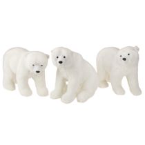 Article Figurines décoratives ours polaires debout et assis blanc 16/20 cm 3 pièces