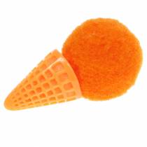Article Glace dans une gaufre artificielle vert, jaune, orange assorti 3,5cm 18 pcs