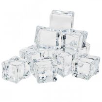 Glaçons artificiels glace décorative transparente 2.5×3×2.5cm 12pcs