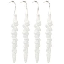 Article Décoration de glaçons pour sapin de Noël recouvert de neige 14 cm 4 pièces