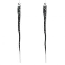 Glaçons décoratifs à suspendre transparent, argent 26cm 2pcs