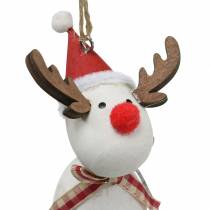 Article Figurines de Noël ange et renne à suspendre blanc, rouge Ø4.7cm H20 / 18cm 2pcs