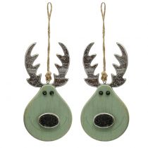 Article Tête d&#39;élan menthe à suspendre 14,5cm x 7,2cm 4 pcs