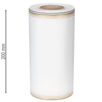 Article Ruban moiré élégant pour couronne, blanc 200 mm avec bordure nacrée dorée et finition spéciale, 25 m - Parfait pour les décorations et les fêtes