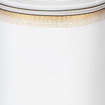 Article Ruban moiré élégant pour couronne, blanc 200 mm avec bordure nacrée dorée et finition spéciale, 25 m - Parfait pour les décorations et les fêtes