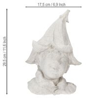 Article Figurine décorative de tête de gnome pour une touche d&#39;élégance dans le jardin et le salon, grise, 30 cm
