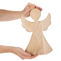 Article Figure décorative ange en bois naturel 30 cm