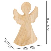 Article Figure décorative ange en bois naturel 30 cm