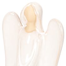 Article Figurine Ange avec Cœur en Céramique Crème 23 cm