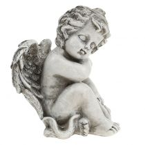 Article Figurine commémorative ange endormi gris 16cm 2pcs