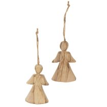 Article Figurines d'anges en bois à suspendre pour sapin de Noël, 10 cm, lot de 12