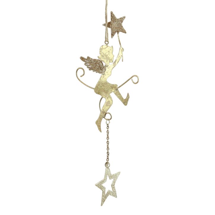 Pendentif ange étoile décoration de Noël à suspendre H28cm 3pcs