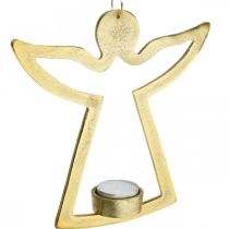 Article Ange déco, photophore à accrocher, décoration métal doré H20cm