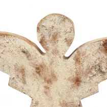 Article Décoration d'ange de Noël en bois de manguier de Noël 20×18×2,5cm
