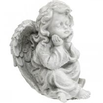 Figurine d&#39;ange petite décoration de tombe figurine de jardin gris H9cm 3pcs