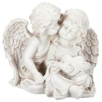 Article Statue décorative duo d’anges enfants avec cœur – 24 cm