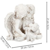Article Statue décorative duo d’anges enfants avec cœur – 24 cm