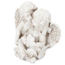 Article Statue décorative duo d’anges enfants avec cœur – 24 cm