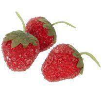 Article Fraises artificielles décoratives pour intérieurs élégants et fêtes, 4 cm, lot de 24.
