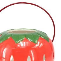 Article Lanterne fraise lanterne en céramique avec anse H14cm