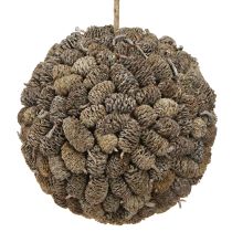 Article Boule décorative en cône d&#39;aulne à suspendre, blanchie à la chaux, 20 cm
