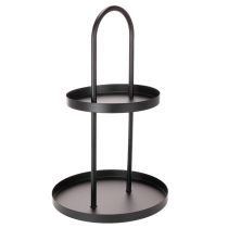 Article Étagère en métal ronde 58 cm noire deux niveaux