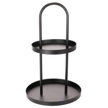 Article Étagère en métal ronde 58 cm noire deux niveaux