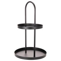 Article Étagère en métal ronde 58 cm noire deux niveaux