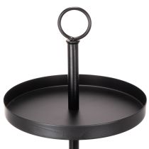 Article Étagère en métal noir à trois niveaux, 61 cm, pour décoration de table et rangement
