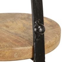 Article Décoration 3 étages en bois noir naturel Ø30cm H52cm