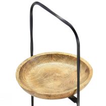 Article Etagère Bois Naturel Métal Noir 3 Etages Ø19cm H60cm