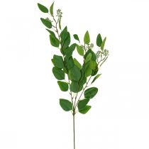 Branche d&#39;eucalyptus artificielle verte triple ramifiée L100cm