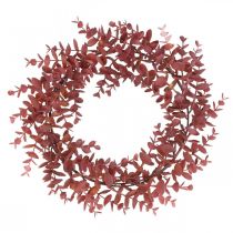 Couronne décorative eucalyptus rouge Couronne artificielle d&#39;eucalyptus Ø32cm