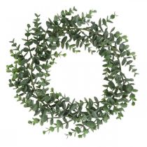 Article Couronne décorative eucalyptus vert Couronne artificielle d&#39;eucalyptus Ø32cm