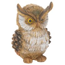 Article Figurine décorative petite chouette assise en polyresine 11 cm