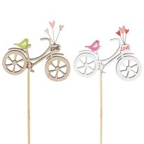 Article Piquets en bois à motif de vélo pour une ambiance printanière et romantique dans le salon, 8 cm, lot de 12