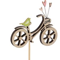 Article Piquets en bois à motif de vélo pour une ambiance printanière et romantique dans le salon, 8 cm, lot de 12