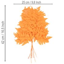 Article Fougères séchées conservées orange 42 cm 10 pièces décoration automnale