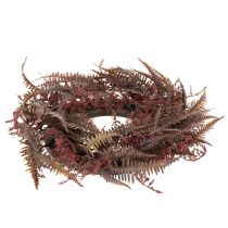 Article Couronne décorative artificielle en branches de fougère 35 cm