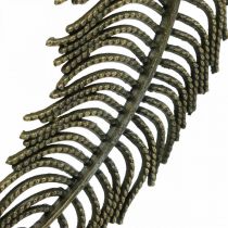 Article Plumes décoratives, pendentifs bijoux, plumes en métal, décoration à disperser couleur bronze L8cm 10 pcs