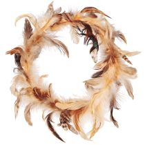 Article Couronne de plumes en plumes décoratives marron clair Ø20cm 3 pcs