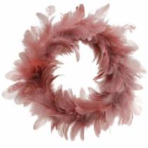 Décoration de Pâques couronne de plumes vieux rose Ø25cm décoration printanière