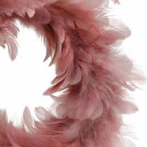 Décoration de Pâques couronne de plumes vieux rose Ø25cm décoration printanière
