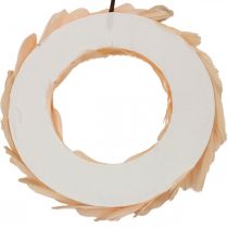 Article Couronne Décorative en Plumes Orange Ø20cm avec Attache - Lot de 3