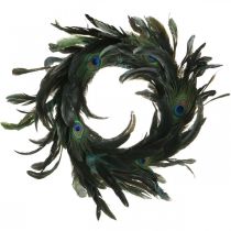 Couronne de plumes de paon couronne décorative en véritables plumes de paon Ø30cm