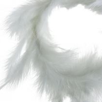 Couronne de plumes blanche Ø15cm décoration printanière avec de vraies plumes 4pcs
